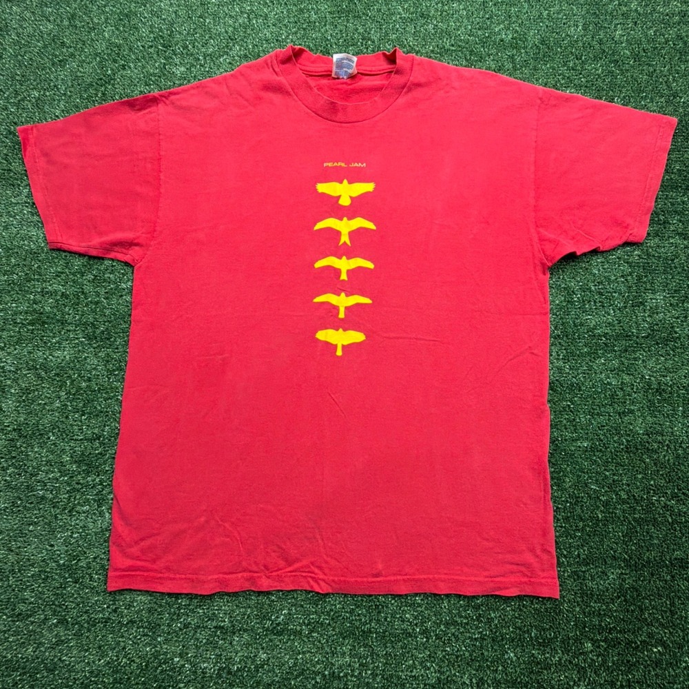 Vintage Pearl Jam 1998 Yield Tour Shirt Mens XL Red Hanes Heavyweight Concert T